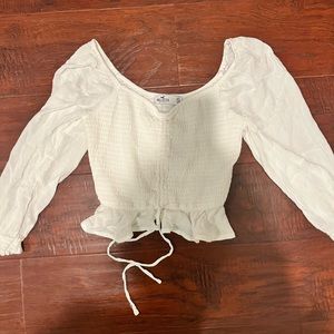 hollister cinch front puff sleeve top
